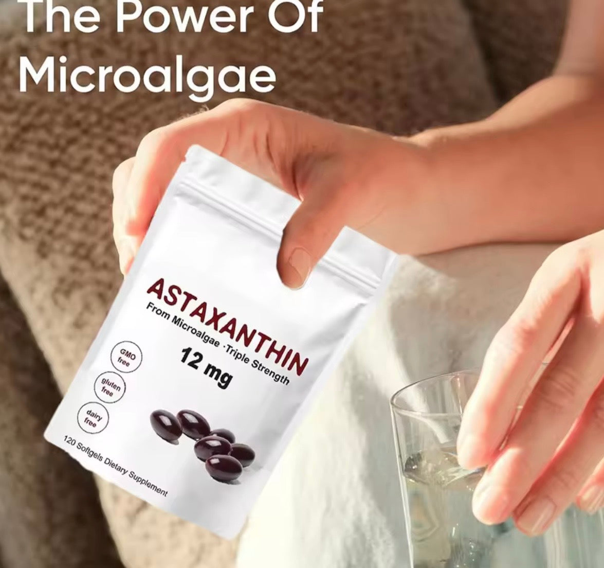 Micro Ingredients Astaxanthin 12mg, 120 softgels