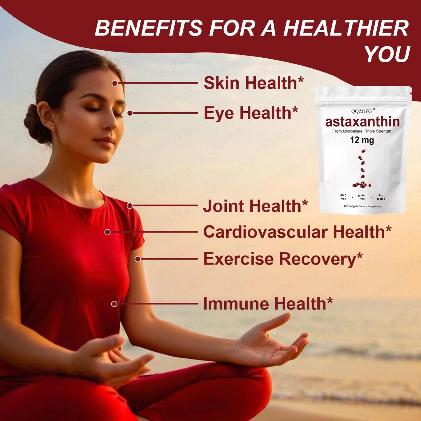 Micro Ingredients Astaxanthin 12mg, 120 softgels