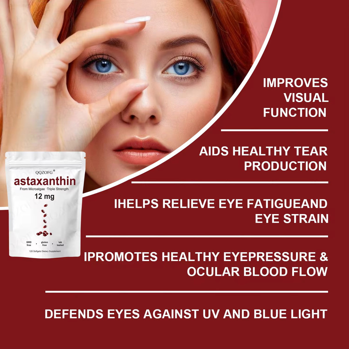 Micro Ingredients Astaxanthin 12mg, 120 softgels
