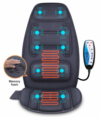 Massage Seat Cushion with 10 Vibration Motors, Back Massage Chair Pad for Back Pain Relief, Gifts