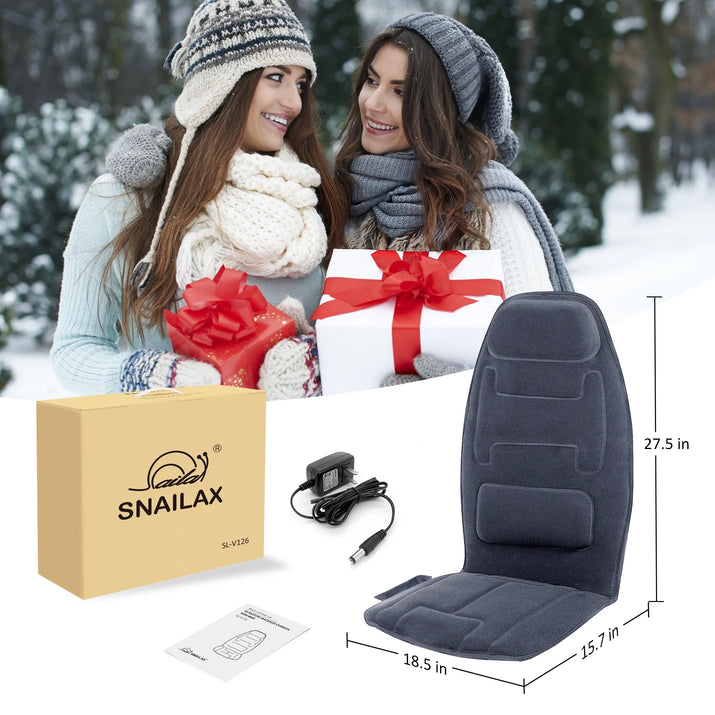 Massage Seat Cushion with 10 Vibration Motors, Back Massage Chair Pad for Back Pain Relief, Gifts